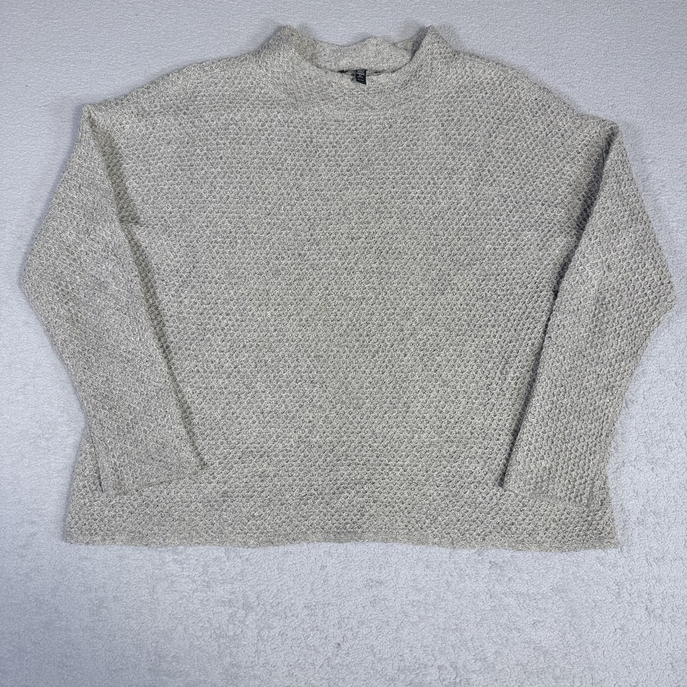 Eileen Fisher Womens Gray 100% Silk Crew Neck Pullover Sweater Size XS